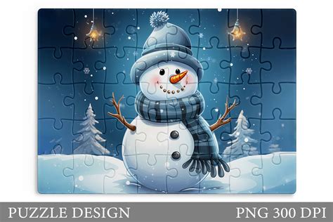 Cute Snowman Puzzle 3d Snowman Puzzle Graphic By Shishkovaiv · Creative Fabrica