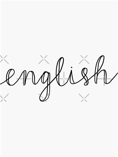 Pegatina Clase Cursiva De Ingles De Breannehope Redbubble