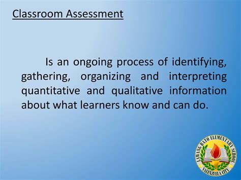 Policy Guidelines On Classroom Assessment For The K To Basic