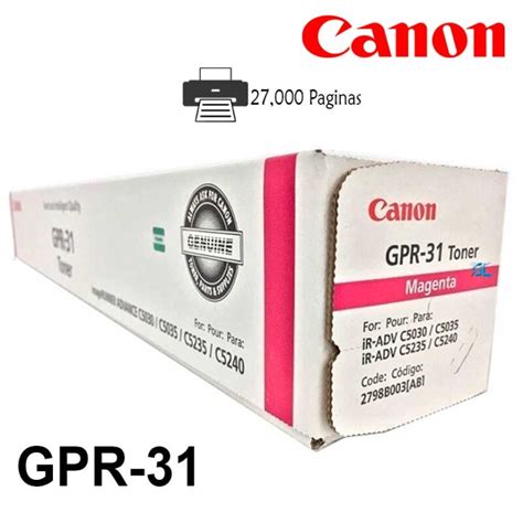 Toner Canon Gpr Magenta Irc Original G Limagars Peru