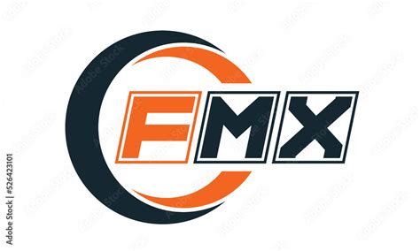 Fmx Three Letter Circle Logo Design Custom Font Logo Vector Template