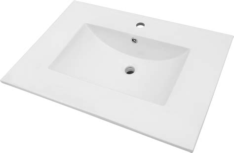 Lordear White Bathroom Sink One Hole Drop In X Inch One Holes