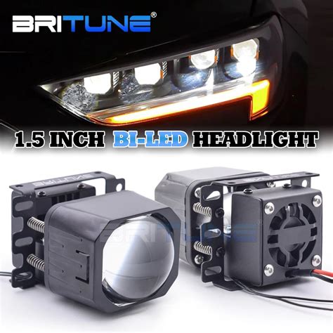 Britune 1 5 Polegada Lente Projetor Bi LED Farol Carro Proyector Matriz