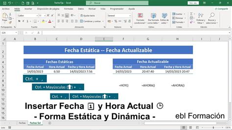 Trucos Y Tips Insertar Fecha 📅 Hora 🕛 Actual Estática Y Dinámica