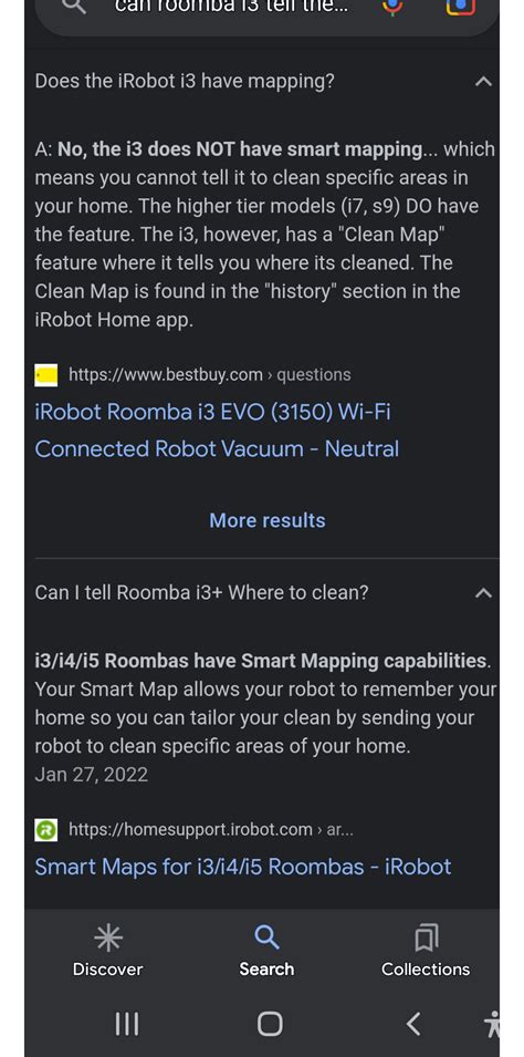 I tried looking up if roomba i3 has smart mapping but I got two ...