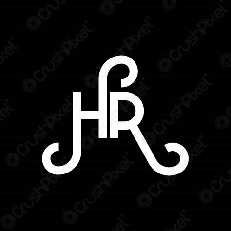 Hr Letter Logo Design On Black Background Hr Creative Initials Stock