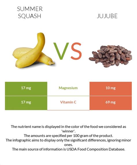 Summer Squash Vs Jujube In Depth Nutrition Comparison