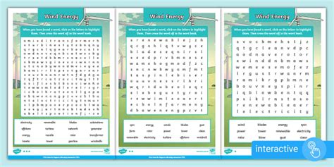 Wind Energy Word Search Teacher Made Twinkl