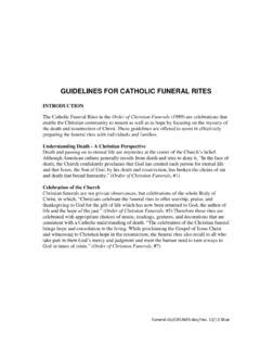 Guidelines For Catholic Funeral Rites Guidelines For Catholic Funeral