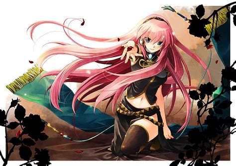 Vocaloid Megurine Luka Pink Hair Thigh Highs Anime Girls Detached