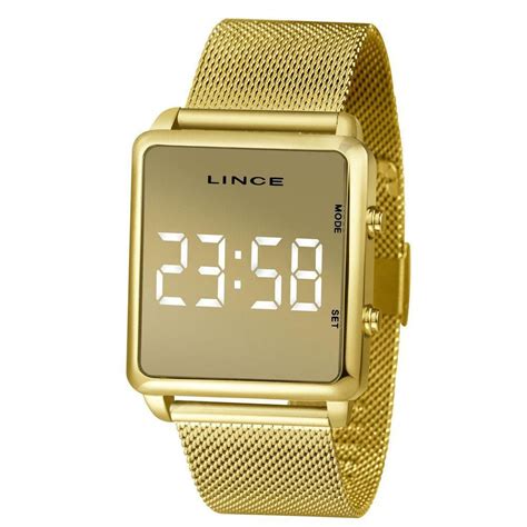 Relogio Feminino Dourado Digital Lince Feminino Casas Bahia