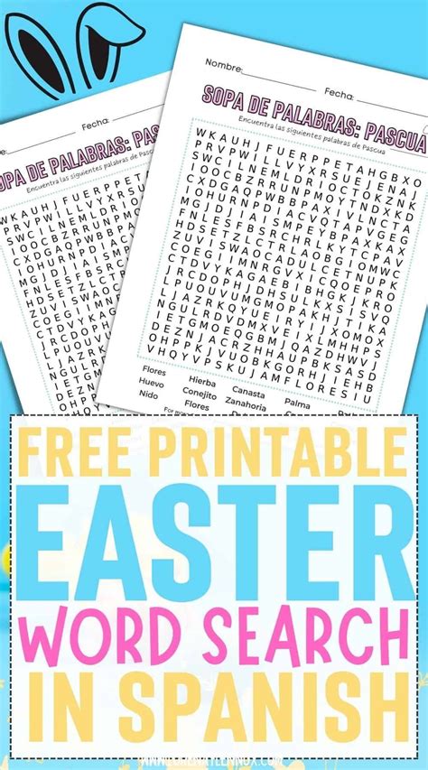 Easter Word Search Printable In Spanish Free Printable Artofit