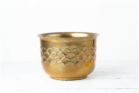 Vintage Large Brass Planter Gold Plant Pot Larger Gold Etsy Gold