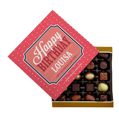 Buy Personalised Belgian Chocolates Happy Birthday Dots For Gbp 1499 Card Factory Uk