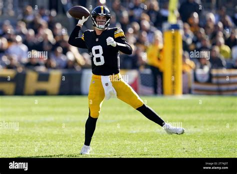 Pittsburgh Steelers Quarterback Kenny Pickett Looks To Throw During The