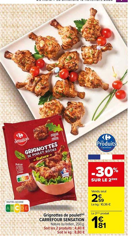 Promo Grignottes De Poulet Carrefour Sensation Chez Carrefour Market