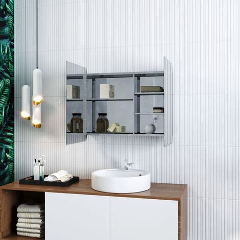 Elegant X Mm Stainless Steel Bathroom Mirror Cabinet Wall