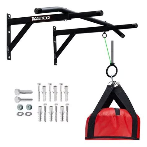 Barra Fixa Para Casa - Barra Fixa de Parede para taf e treinar em casa cor preto com suporte ...