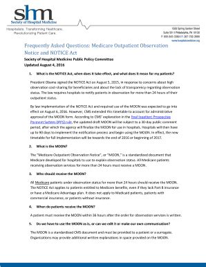 Fillable Online Frequently Asked Questions Medicare Outpatient