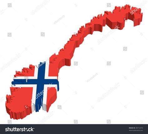 Flag Map Of Norway Stock Vector Illustration Shutterstock