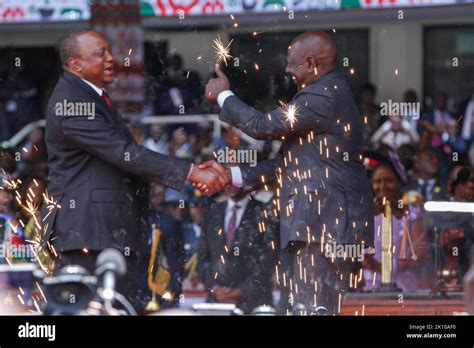 The Former President Uhuru Kenyatta L Congratulates Dr William Ruto