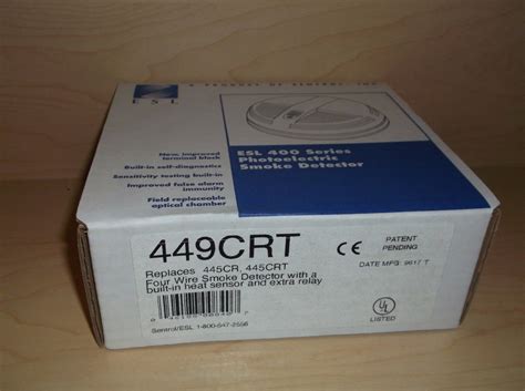 Esl 449crt 400 Series Photoelectric Smoke Detector Life Safety Consultants