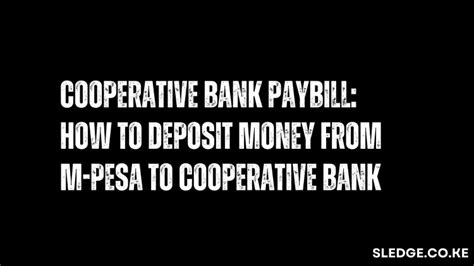 How To Transfer Money From M Pesa To Co Operative Bank Using Paybill