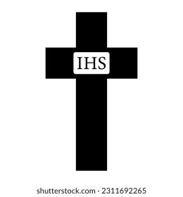 cross letters ihs  white background stock vector royalty