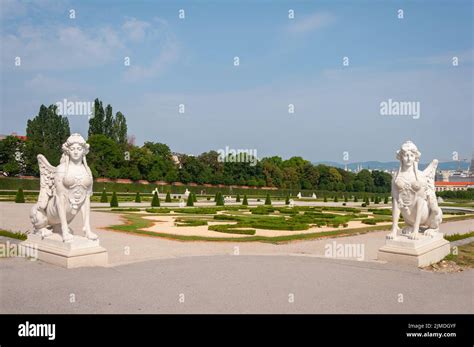 Belvedere Garden Sphinx Sculptures Vienna Austria Stock Photo Alamy