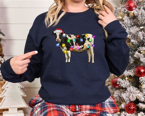 Christmas Sweatshirt Cute Cow Christmas Sweatshirt 2022 Merry Christmas Merry Christmoos 2022