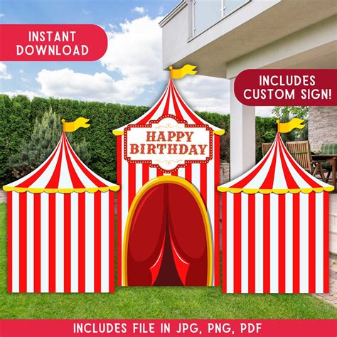circus tent circus custom text circus birthday party carnival