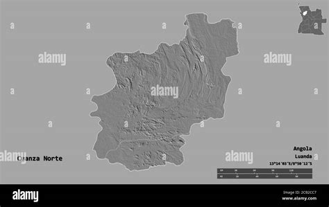 Shape Of Cuanza Norte Province Of Angola With Its Capital Isolated On