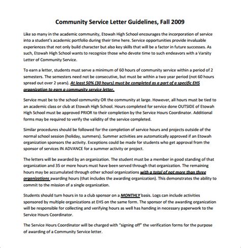 Sample Community Service Letter 7 Download Free Documents In Pdf Word