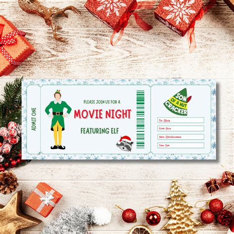 Christmas Gift Ticket Voucher,editable Gift Tickets, DIY Christmas ...