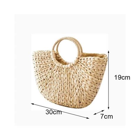 Panier De Rangement En Osier Small Khaki Sac Main En Rotin Pour