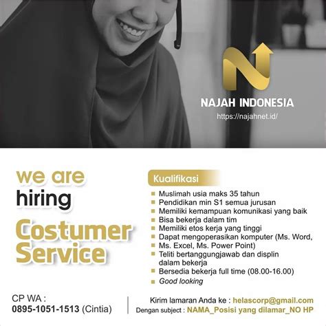 Lowongan Kerja Customer Service Najah Indonesia Di Solo INFO LOKER SOLO