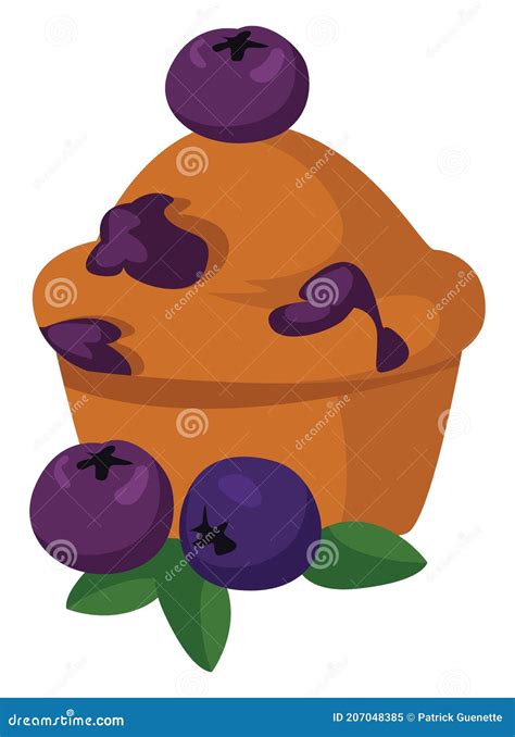 Blueberry Muffin Illustration Vector Stock Vector Illustration Of