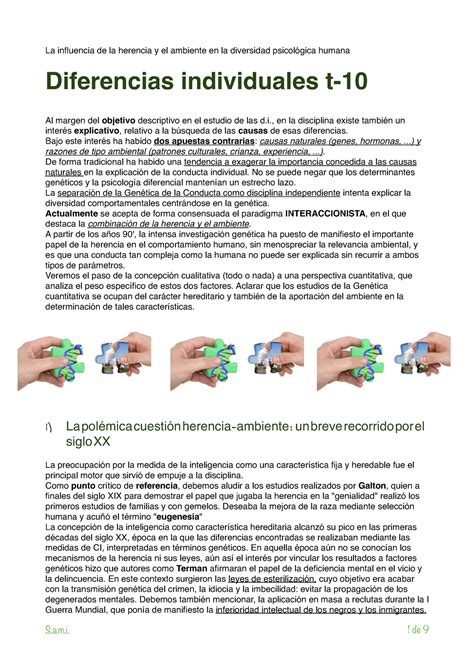 Diferencias Individuales T La Influencia De La Herencia Y El