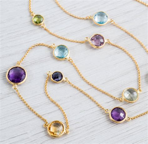 Gold And Multi Gemstone Necklace By Auree Jewellery