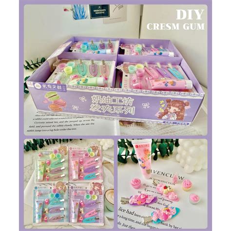 DIY Cream Glue Hair Clip Assorted Designs T For Toys