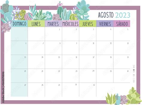 Vetor De Calendario Planificador En Espa Ol Tama O A Mes De