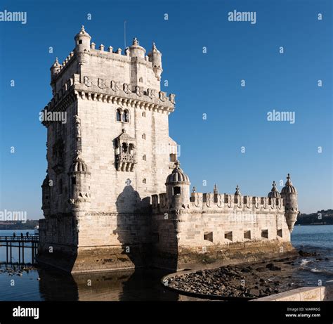 Torre De Belém Belem Tower On Sunset Medieval Fortress Unesco World