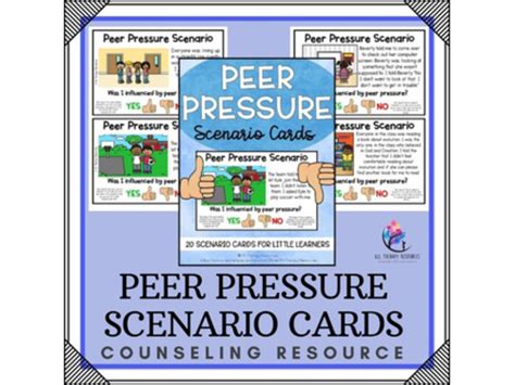 Peer Pressure Scenario Cards I School Counseling I Personal Space