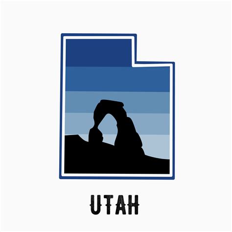 vector of silhouette Arches national park in Utah perfect for print,etc ...