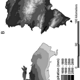 Spatial Distribution Of Mean Annual Precipitation A And Air