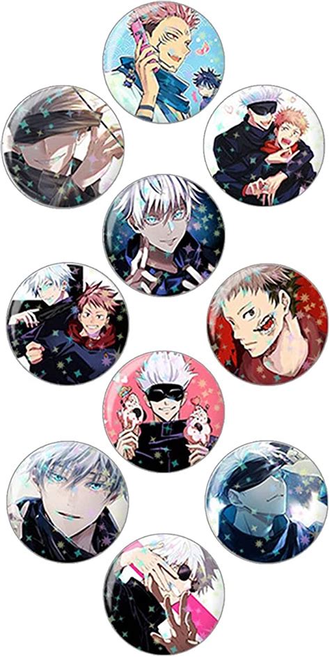 Saicowordist 10 Pack Jujutsu Kaisen Badges Pins Set Tinplate Brooch