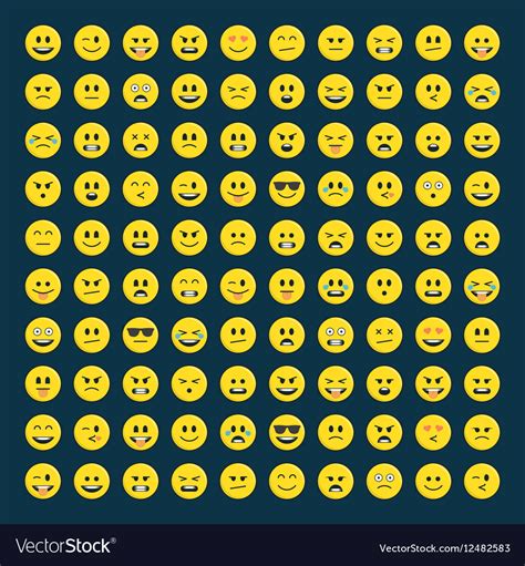 Set Emoticons Icon Pack Royalty Free Vector Image