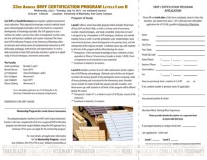 Fillable Online Umanitoba 33rd Annual ORFF CERTIFICATION PROGRAM Levels