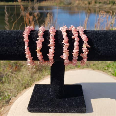 Rhodochrosite Chip Bracelet Crystal Vaults