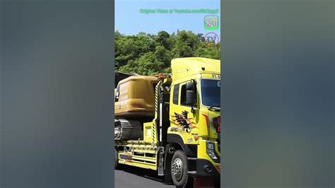 Excavators Transport With Self Loader Trucks Shorts Youtube